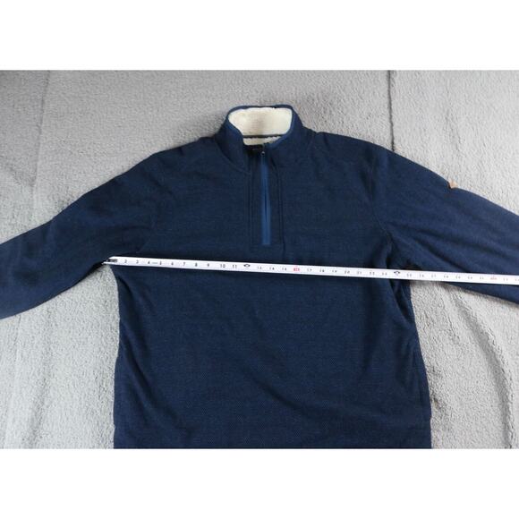 Orvis Sweater Mens XL Blue Sherpa Fleece Lined Brigthon Zip Up Pullover - Picture 4 of 9